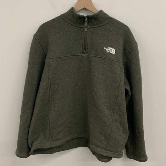 Men’s The North Face Long Sleeve 1/4 Zip Pullover Green Size XXL - Picture 1 of 3